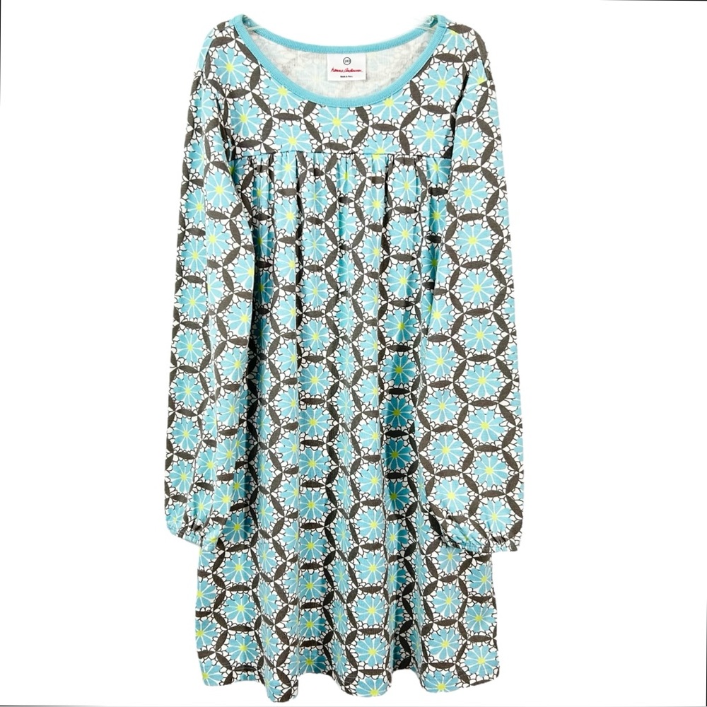 Hanna Andersson ~ Girls Blue Gray Floral Dress ~ Size 140 or Girls 10